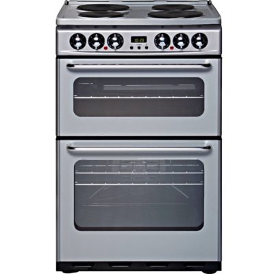 New World ES550DOm 55cm Electric Double Oven Cooker in Silver